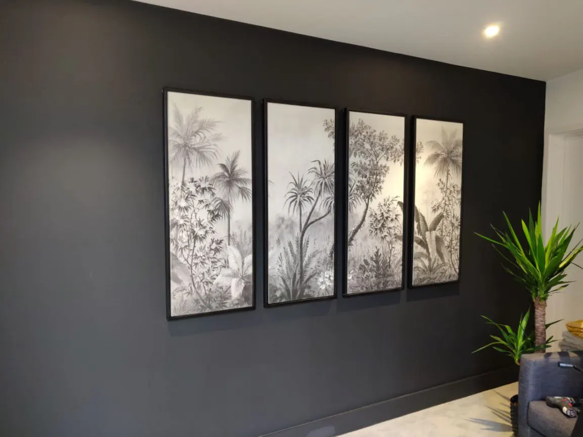 Triptych Canvas Art Hanging in Mayfair, London