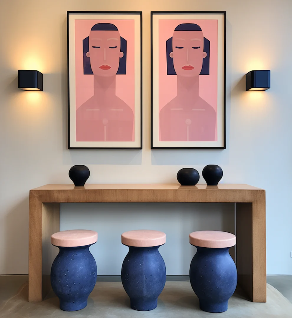 Picture hanging service inside a Mayfair London townhouse