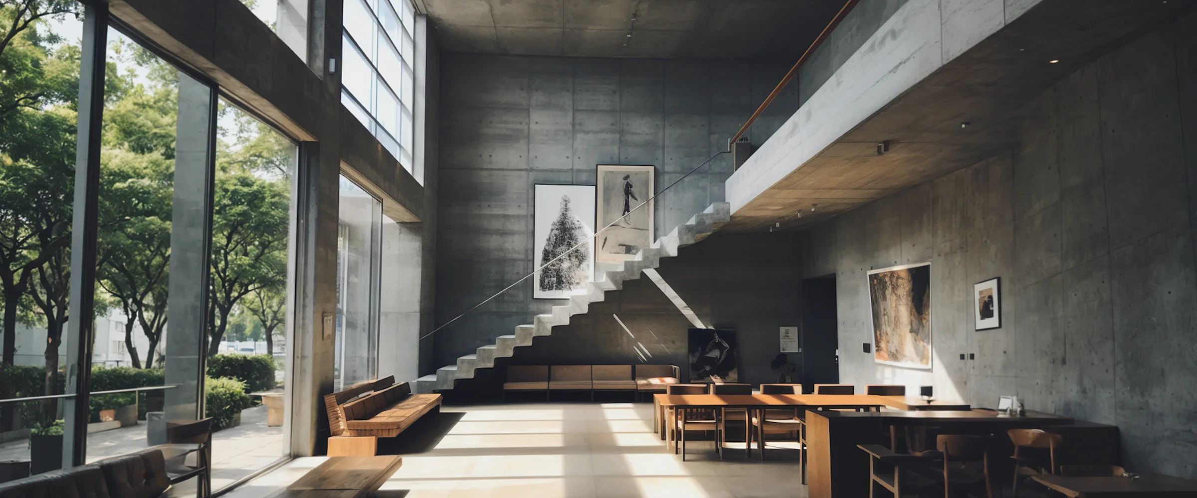 Ceiling mounted curtain tracks on concrete ceilings